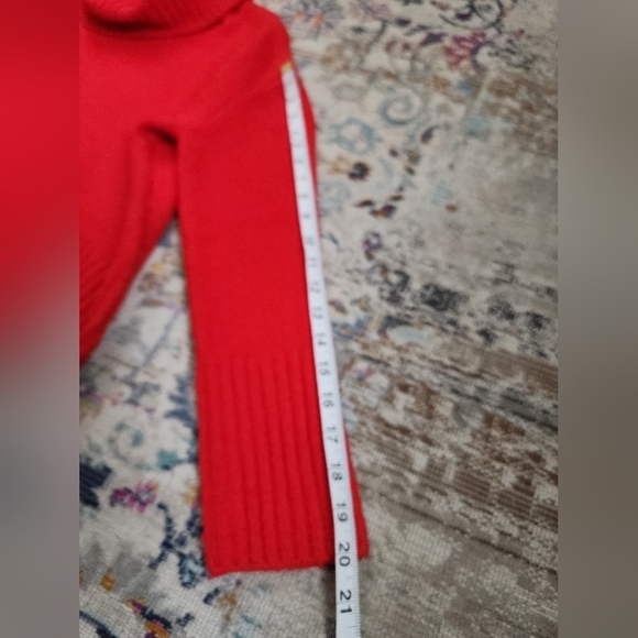 Rachel Zoe Red Knit Turtleneck Sweater Oversized Long Sleeve, sz MD - Picture 12 of 12